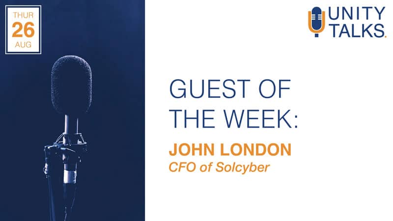 Graphic for Unity Talks Podcast Episode 8 featuring John London by Unity Search