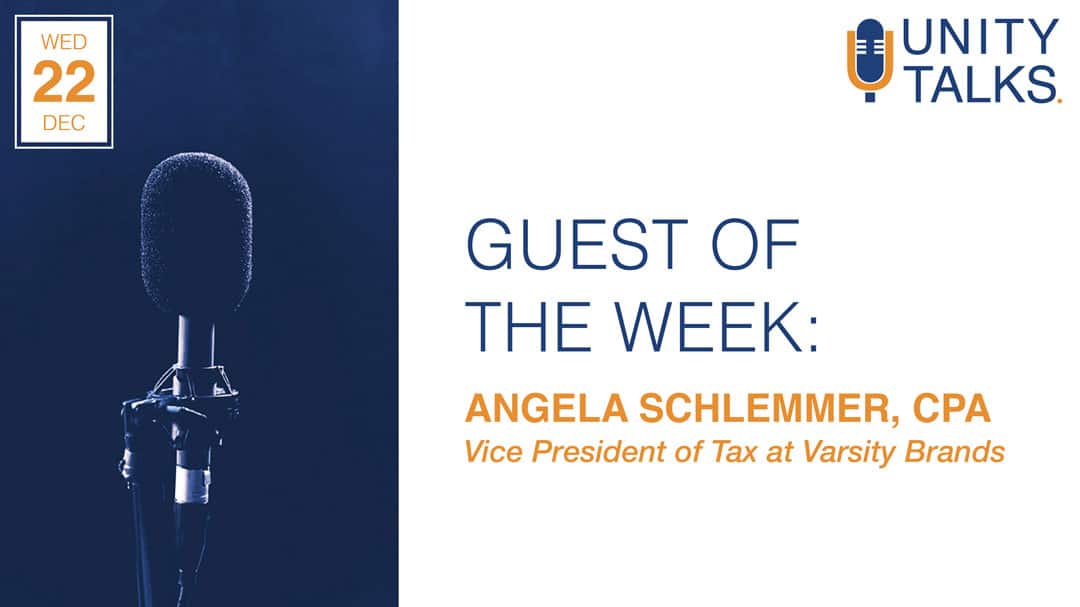 Graphic for Guest of the Week Unity Talks - Angela Schlemmer